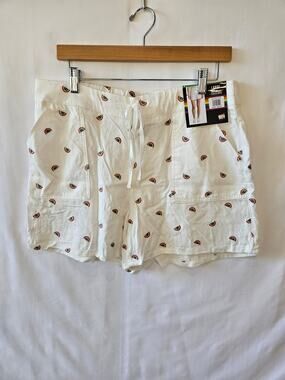 Feeling Proud Embroidered Rainbow Shorts White Large